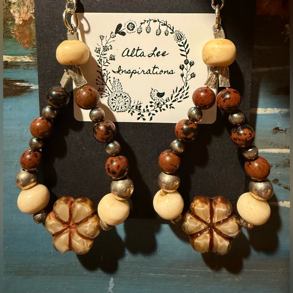 Hand Crafted Bold & Earthy Beaded Earrings by Alta Lee Inspirations